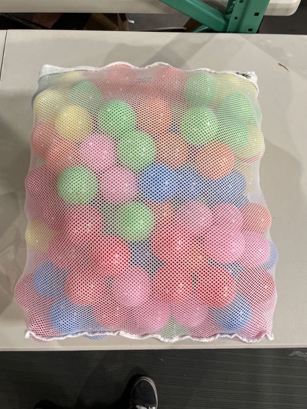 Photo 2 of BalanceFrom 2.3-Inch Phthalate Free BPA Free Non-Toxic Crush Proof Play Balls Pit Balls- 6 Bright Colors in Reusable and Durable Storage Mesh Bag with Zipper
