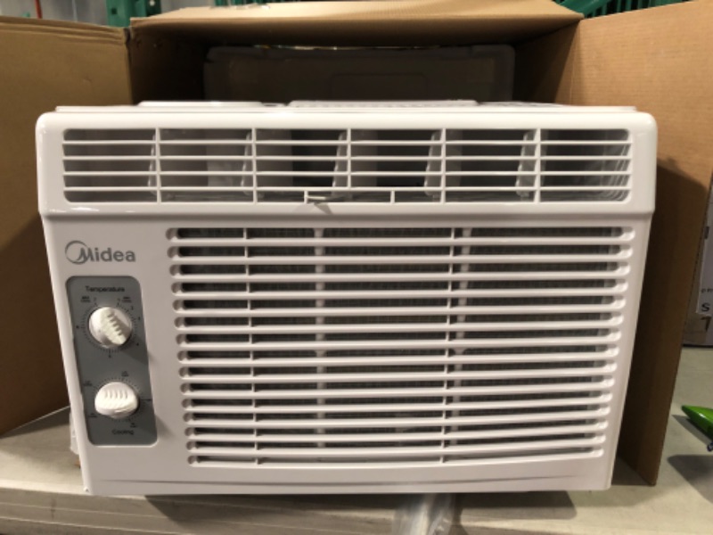 Photo 2 of MIDEA MAW05M1BWT Window Air Conditioner 5000 BTU with Mechanical Controls 7 Temperature Settings 2 Cooling and Fan Settings 110V White