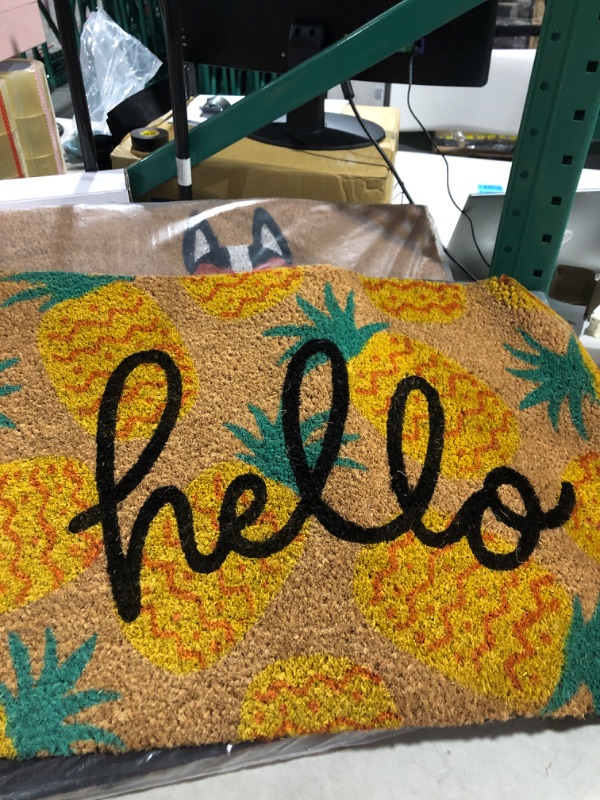 Photo 2 of 16x26 Hello Pineapples Doormat Yellow - Sun Squad