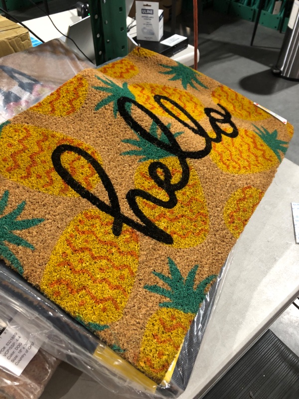 Photo 3 of 16x26 Hello Pineapples Doormat Yellow - Sun Squad