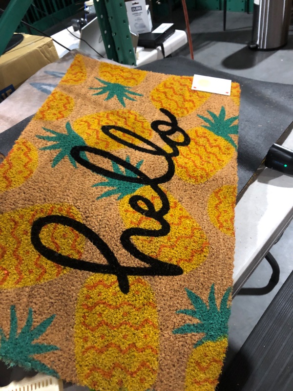 Photo 2 of 16x26 Hello Pineapples Doormat Yellow - Sun Squad