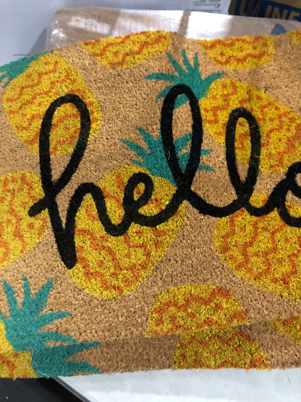 Photo 2 of 16x26 Hello Pineapples Doormat Yellow - Sun Squad