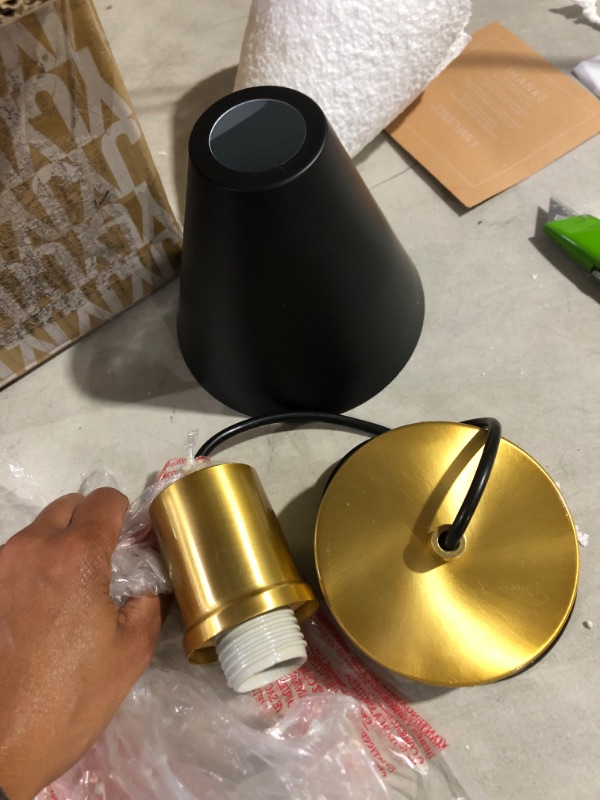 Photo 1 of JONATHAN Y JYL6131A Apollo 6" Metal LED Pendant Contemporary Dimmable Adjustable Dining Room Living Room Kitchen Foyer Bedroom Hallway, Black/Brass Gold Black/Brass Gold 6''