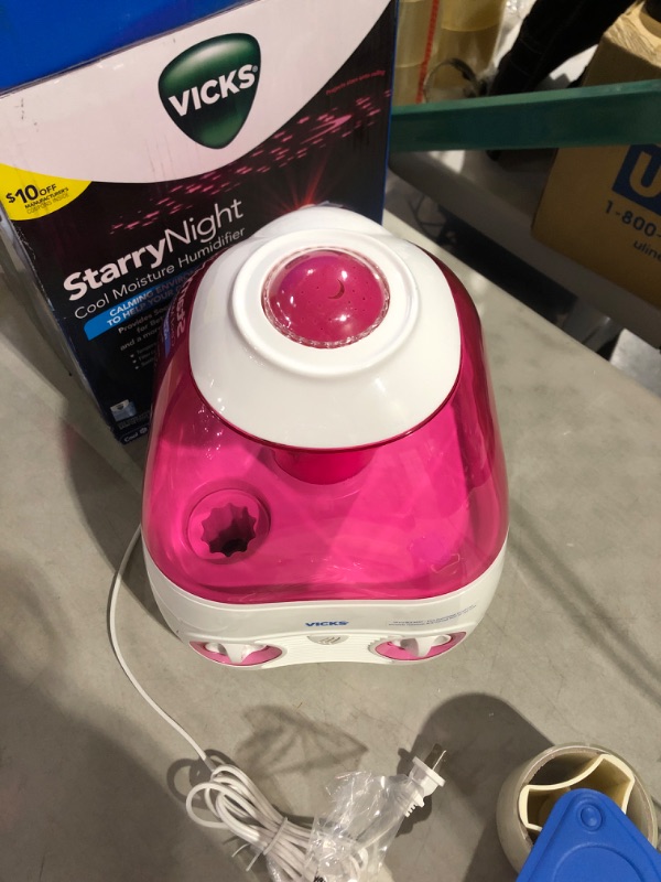 Photo 3 of Vicks Starry Night Cool Moisture Humidifier with Projector & VapoPad Scent Pad Heater, Pink