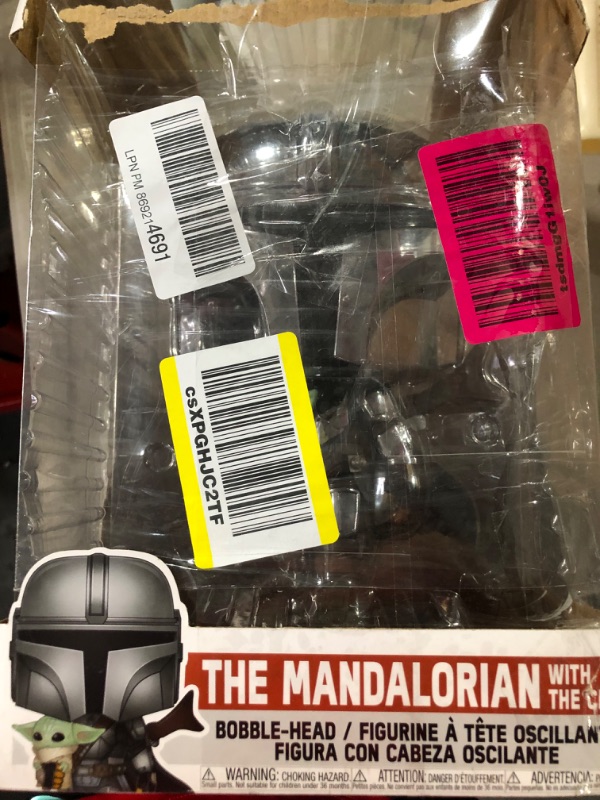 Photo 5 of Pop! Star Wars: The Mandalorian - 10 Inch Chrome Mandalorian with The Child Vinyl Action Figure Funko