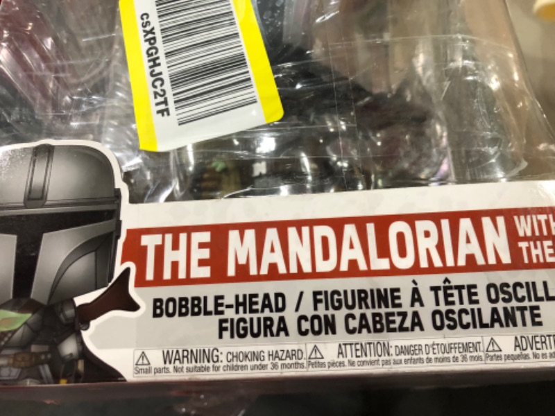 Photo 2 of Pop! Star Wars: The Mandalorian - 10 Inch Chrome Mandalorian with The Child Vinyl Action Figure Funko