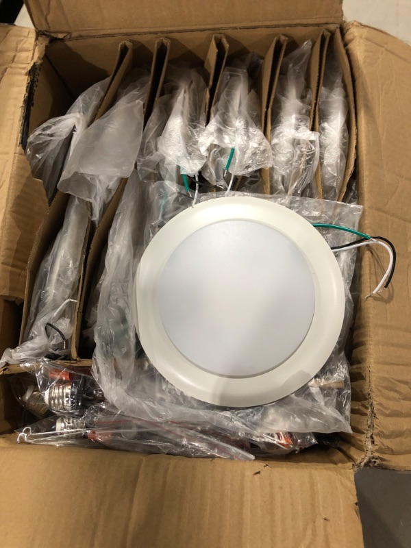 Photo 2 of PARMIDA (24 Pack) 5/6 Inch Dimmable 3CCT LED Disk Lights, 15W Surface Mount Recessed Ceiling Lighting, 3 Color Selectable 3000K/4000K/5000K, 1050lm, J-Box Or Recessed Can Installation, UL-Listed