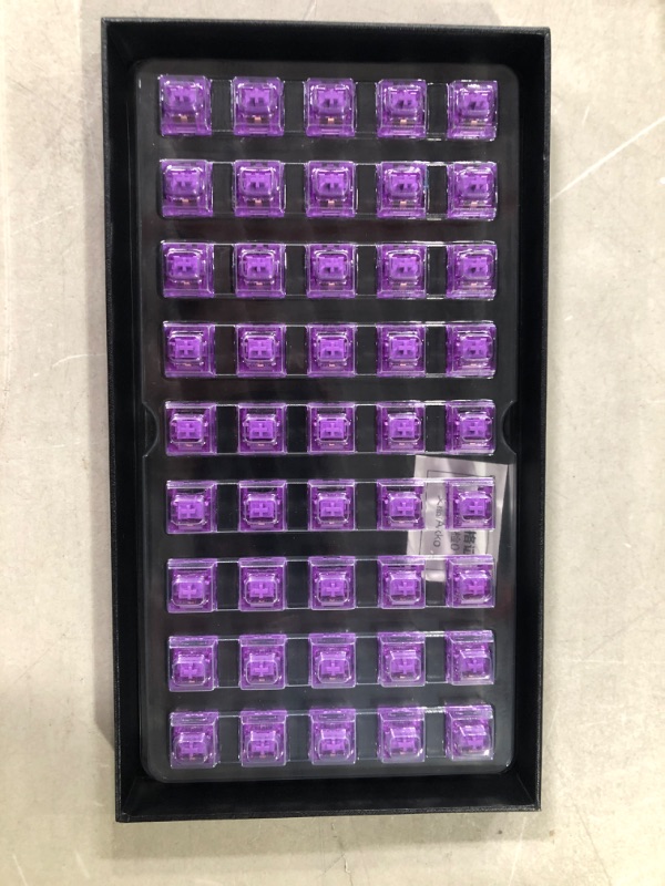 Photo 2 of Akko CS Lubed Switches for Mechanical Keyboard, 3 Pin 36gf Pre-lubed Lavender Purple Tactile Switches (45pcs) Lavender Purple(Lubed)