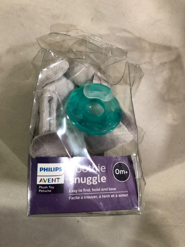 Photo 2 of Philips AVENT Soothie Snuggle Pacifier Holder with Detachable Pacifier, 0m+, Elephant, SCF347/03 Soothie Snuggle 0m+ Elephant