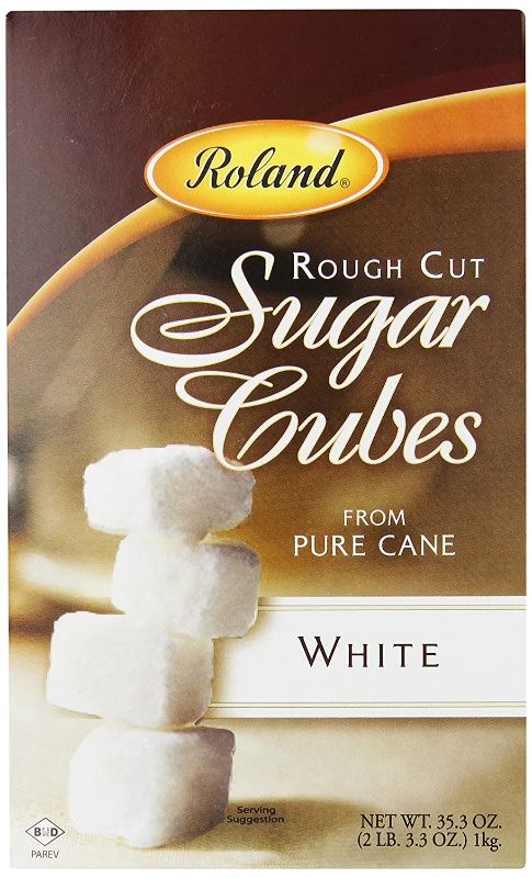 Photo 1 of **EXP 12-31-22*** Roland Foods Rough Cut White Sugar Cubes, Specialty Imported Food, 35-Ounce Box [2 pack]