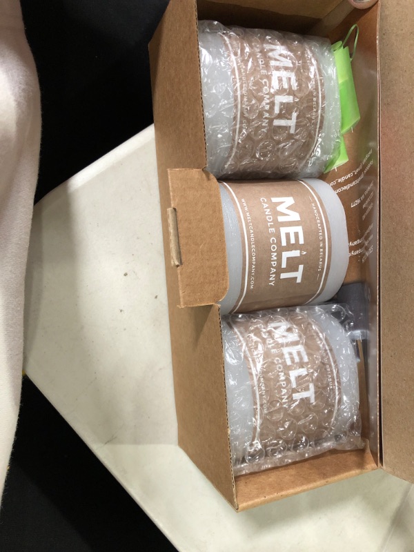 Photo 2 of Melt Candle Company Set of 3 Pillar Candles 3" x 3" Unscented Handpoured Weddings, Home Decoration, Restaurants, Spa, Church Smokeless Cotton Wick - White 3" x 3" White