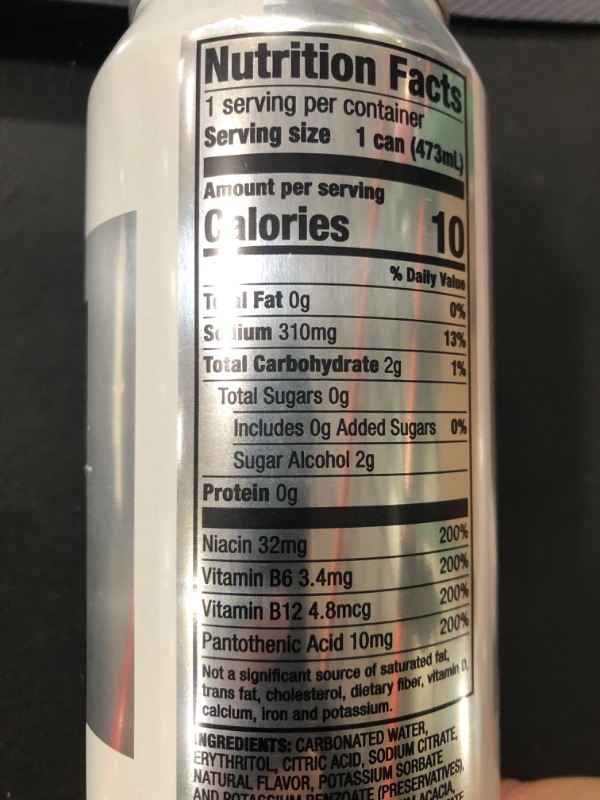 Photo 2 of Amazon Brand - Solimo Silver Energy Drink, Sugar Free, 16 Fluid Ounce (Pack of 12)
