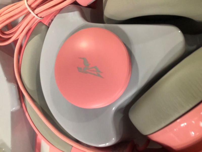 Photo 3 of SOMIC GS510 Cat Ear Headset Wireless Gaming Headset for PS5/ PS4/ PC, Pink Headset 2.4G with Retractable Mic, 7.1 Stereo Sound, 8Hrs Playtime, RGB Lighting for Girls (Xbox Only Work in Wired Mode)
