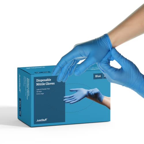 Photo 1 of (2) Disposable Nitrile Gloves Blue 50 pk