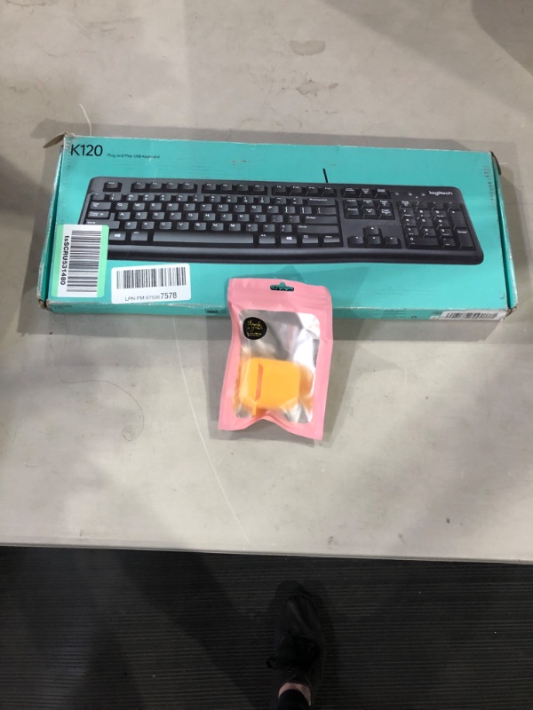 Photo 3 of Bundle-Logitech K120 USB Wired Standard Keyboard and 1 pack Cool silicone Airpro case- Yellow