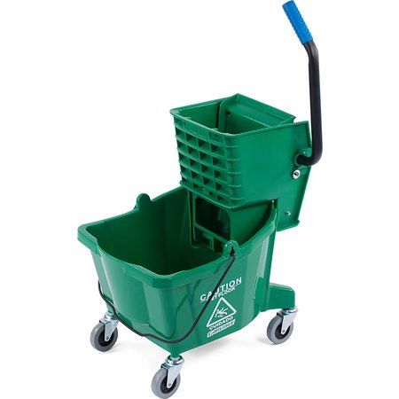 Photo 1 of Carlisle 3690809 26 Quart Mop Bucket Combo - Side Press Wringer - Green

