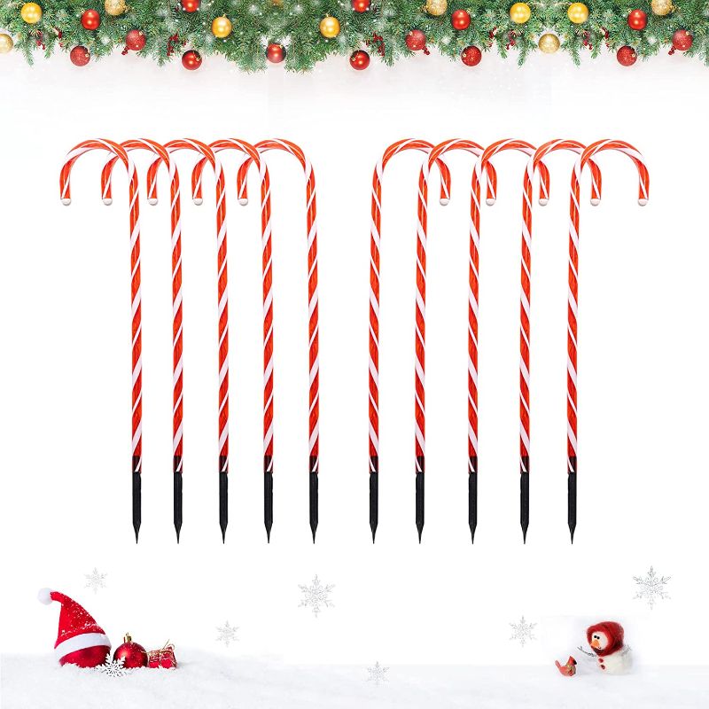 Photo 1 of Barzee Christmas Candy Cane Lights?10 Pcs Christmas Decorations Candy Canes Outdoor Yard for Holiday Walkway Patio Garden 590 x 0.63 x 27.95 inches

