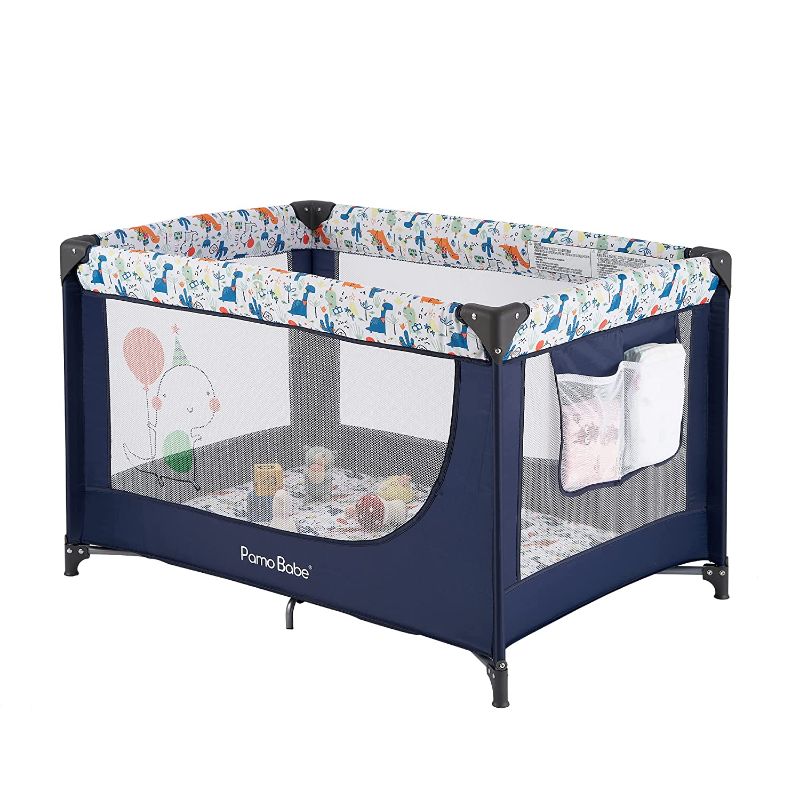 Photo 2 of Pamo Babe Portable Crib Baby Playpen with Mattress and Carry Bag