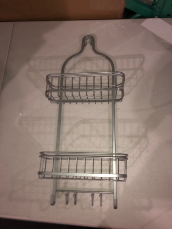 Photo 2 of Zenna Home Hanging Over-the-Shower Caddy, Satin Nickel
 4.3"D x 16"W x 24"H
