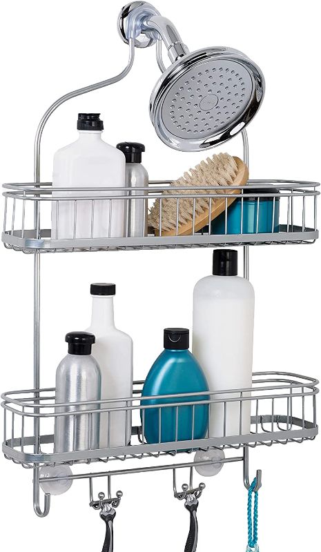 Photo 1 of Zenna Home Hanging Over-the-Shower Caddy, Satin Nickel
 4.3"D x 16"W x 24"H
