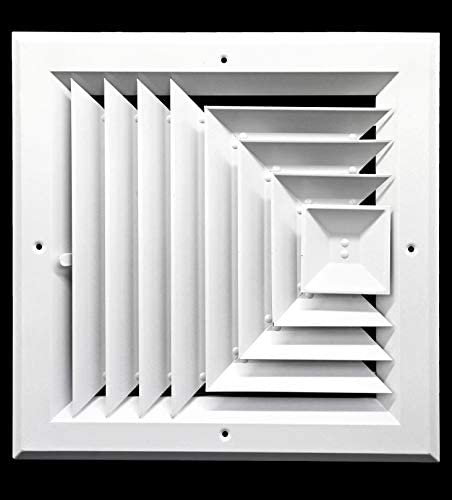 Photo 1 of 10" x 10" - 3-Way Extruded Aluminum Ceiling Diffuser Square - HVAC Vent Cover