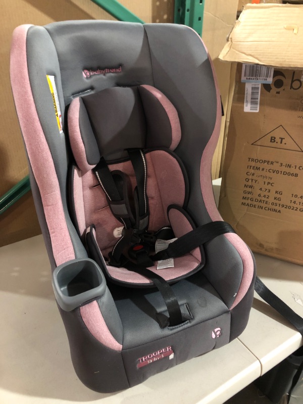 Photo 2 of Baby Trend Trooper 3-in-1 Convertible Car Seat, Cassis Pink