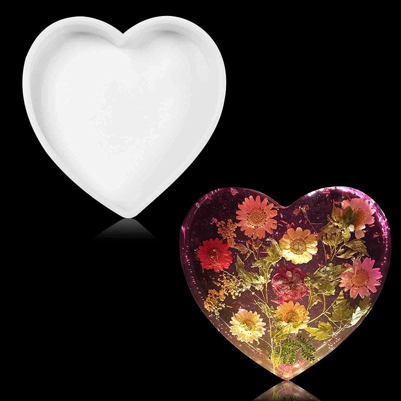 Photo 2 of 3 pack 3D Heart Shaped Silicone Mold for Resin Large 6-Inch