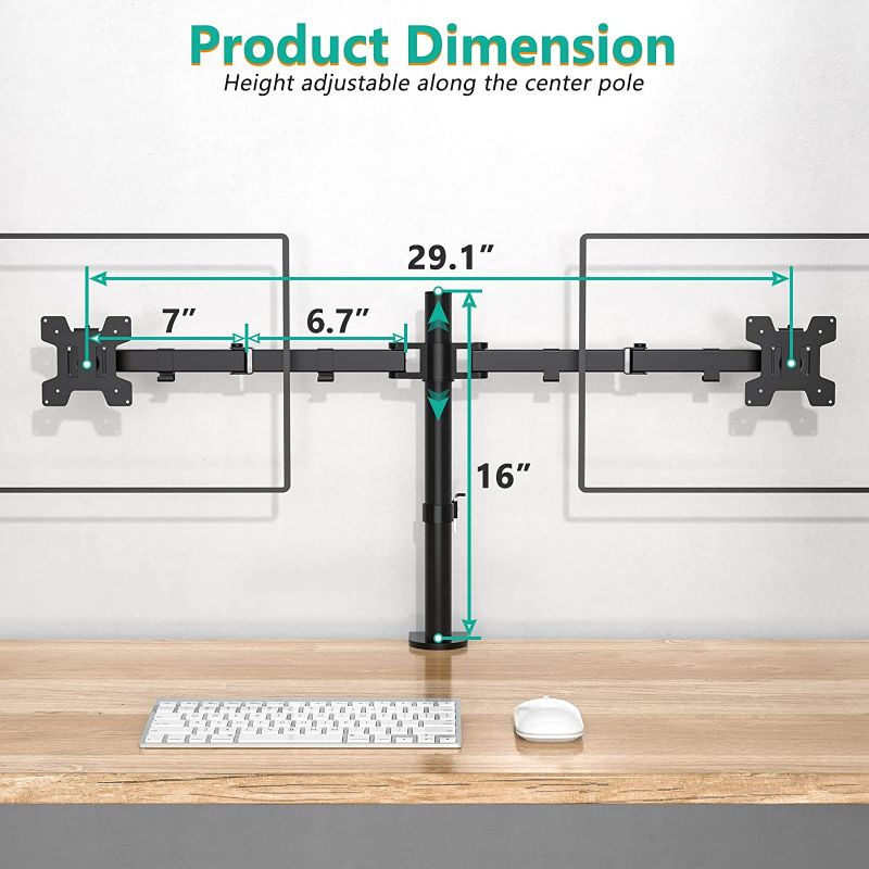 Photo 1 of WALI Dual LCD Monitor Fully Adjustable Desk Mount Stand