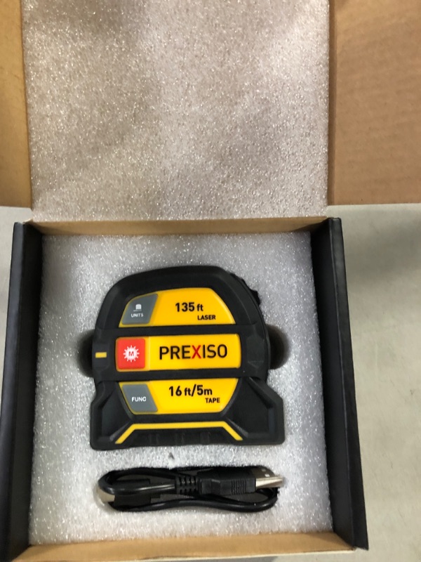 Photo 2 of 
PREXISO 2-in-1 Laser Tape Measure, 135Ft Rechargeable Laser Measurement Tool & 16Ft Measuring Tape Movable Magnetic Hook