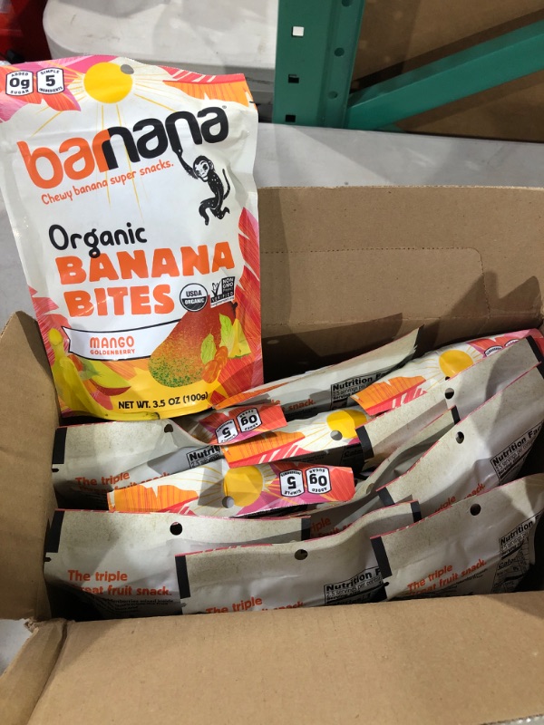 Photo 3 of (12) Barnana Organic Chewy Banana Bites Mango Goldenberry 3.5 Oz