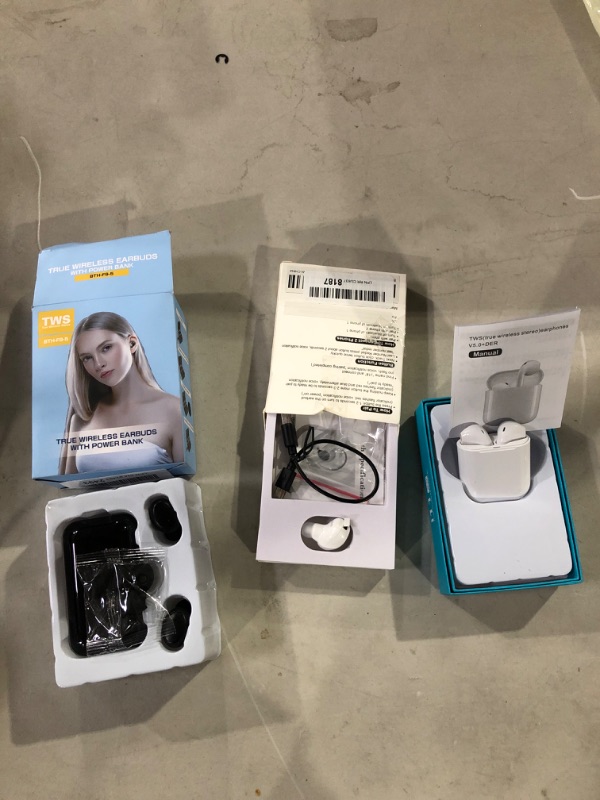 Photo 3 of Ear Bud Bundle- (1) HUIYE Wireless F9 Earbuds with Touch Control  Black, (1) Single Bluetooth Earpiece10 Hrs Playtime, Wireless Headphone (White) and (1) I11 TWS Wireless Earbuds