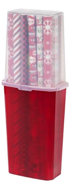 Photo 1 of 
IRIS USA 40" Wrapping Paper Storage Container With Built-In Handles,1bucket , Fits up to 20 rolls of1
 Wrapping Paper, Holiday Storage-Bin, Vertical...