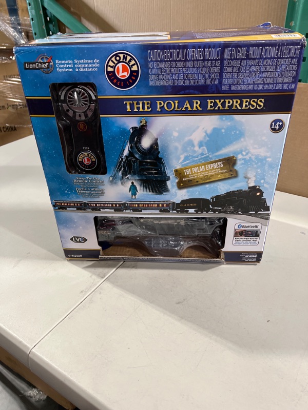 Photo 2 of Lionel The Polar Express Electric O Gauge Model Train Set with Remote and Bluetooth + 4-Piece Straight Track Expansion Complete Set + Expansion Track (Straight)