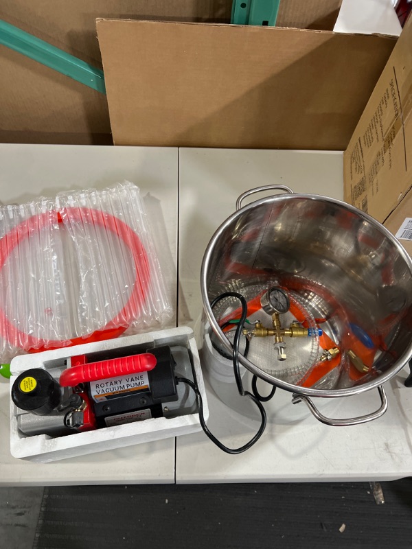 Photo 3 of 
AUTOGEN 5 Gallon Vacuum Chamber Kit Tempered Glass Lid with 4 CFM Single Stage Vacuum Pump HVAC, Perfect for Stabilizing Wood, Degassing Silicones, Epoxies and Essential Oils