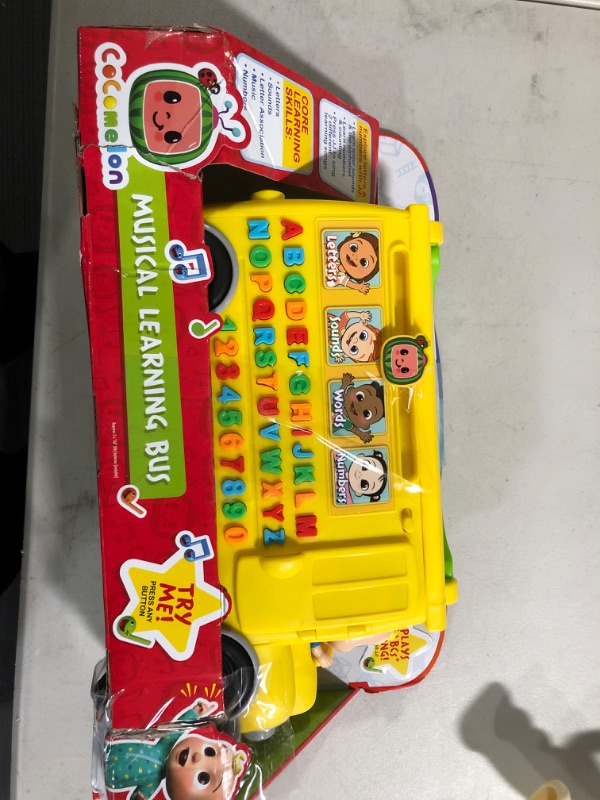 Photo 2 of CoComelon Musical Learning Bus, Number and Letter Recognition, Phonetics, Yellow School Bus Toy Plays ABCs and Wheels on the Bus, by Just Play