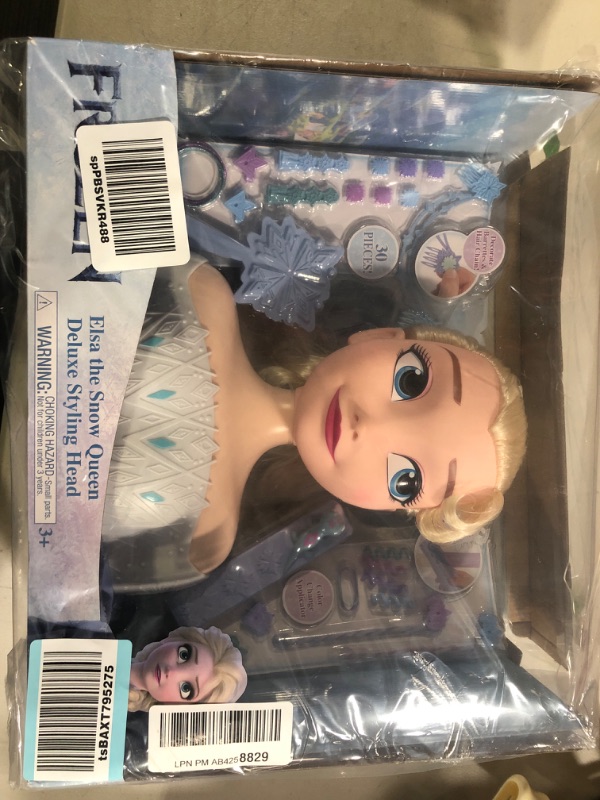 Photo 2 of Disney Frozen Deluxe Elsa Styling Head, Blonde Hair, 30 Piece Pretend Play Set, Wear and Share Accessories, by Just Play Elsa- 30 Piece