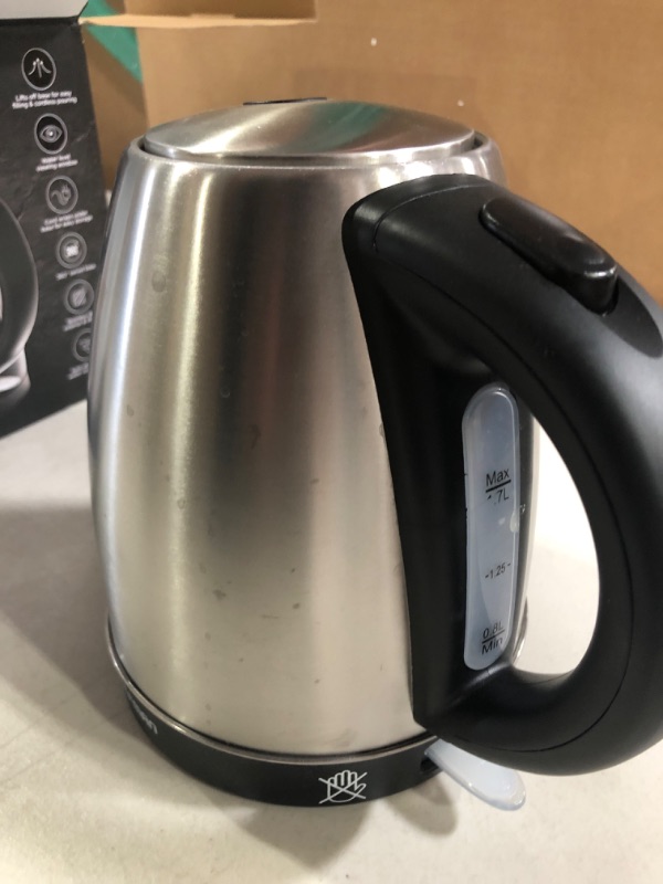 Photo 3 of Chefman Stainless Steel Electric Kettle w/ 360° Swivel Base, Auto Shut Off & Boil Dry Protection, BPA-Free Interior and Cool-Touch Handle, 7+ Cup Capacity, 1.7 Liter, 1500W