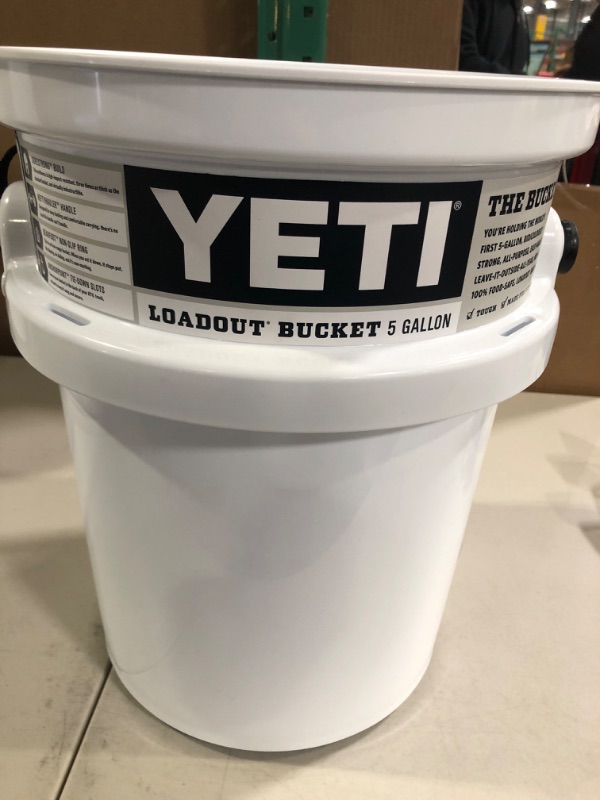 Photo 2 of YETI Loadout 5-Gallon Bucket, Impact Resistant Fishing/Utility Bucket, White