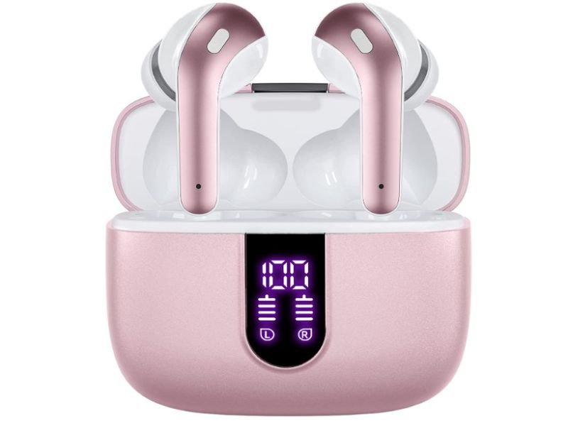 Photo 1 of TAGRY Bluetooth Headphones True Wireless Earbuds 60H rose pink and white 