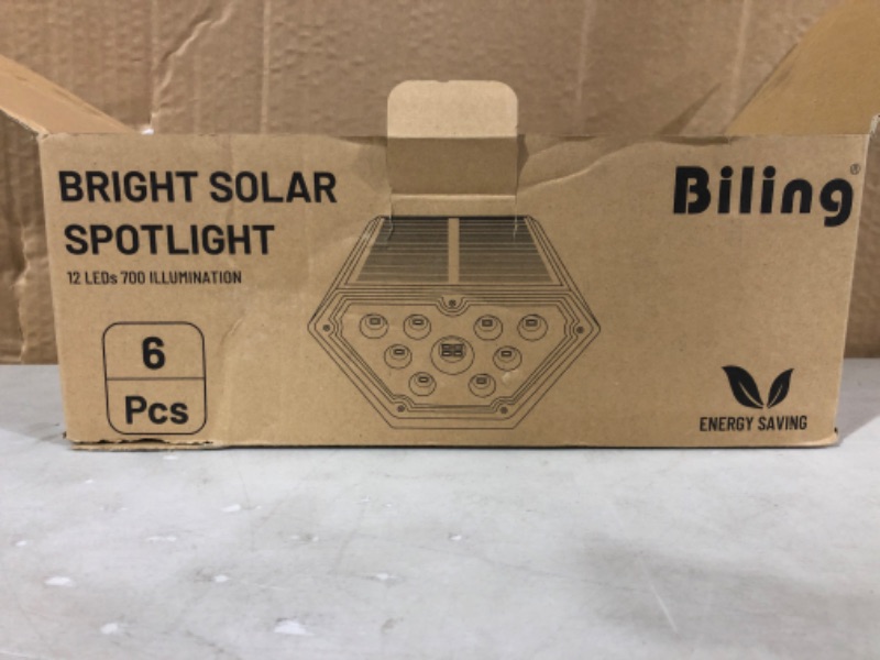 Photo 3 of Biling Solar Spot Lights Outdoor, Bright 700 Lumen Solar Outdoor Lights IP67 Waterproof Adjustable Solar Landscape Lights for Patio Pathway Yard Garden Driveway Pool - Warm White(6 Pack) Warm White 6 pack. * Used, no visible damage or defect. Possible mis