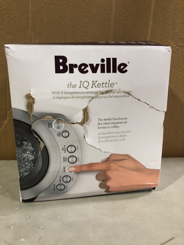 Photo 4 of Breville IQ Electric Kettle, Brushed Stainless Steel, BKE820XL
* Open box, carton damaged in shipping, Unit powers up, no visible damage or defect.
