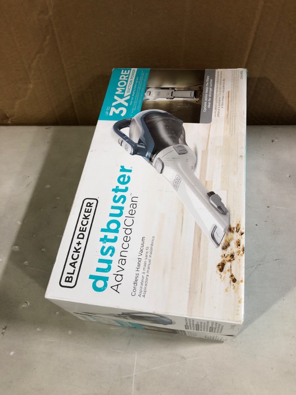 Photo 2 of * Used * BLACK+DECKER dustbuster AdvancedClean Cordless Handheld Vacuum (CHV1410L)
* open box, no visible damage or defect. * Unable to test, unit requires charge time. * 