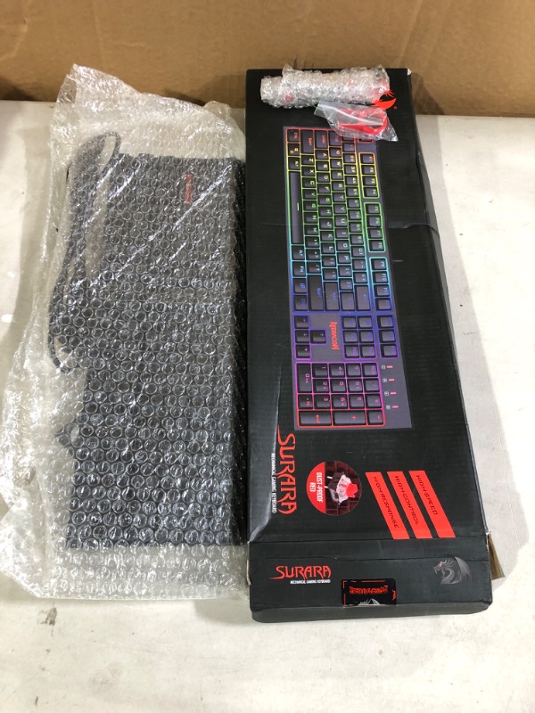 Photo 2 of Redragon K582 SURARA RGB LED Backlit Mechanical Gaming Keyboard with104 Keys-Linear and Quiet-Red Switches.  * Open box, no visible damage or defect. * 