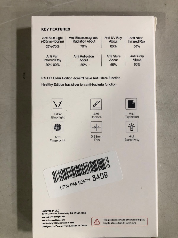 Photo 4 of PERFECTSIGHT [Medical-grade] Anti Glare Screen Protector for Apple iPhone 11 Pro 2019
* Used * *Open box, possible damaged/missing parts * 