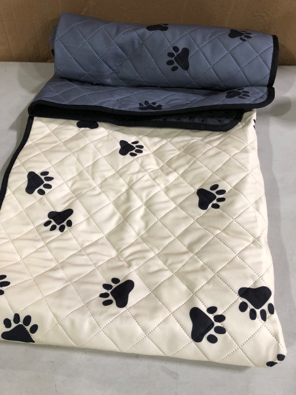 Photo 2 of 2 Pack Washable Dog Pee Pads, Fast Absorbent Puppy Pee Pads with Urine Traceless, Leakproof Reusable Whelping Pads, Non-Slip Waterproof Pads for Playpen Crate Kennel 36"x41" (2 Pack) Gray & Khaki.  * Open item, no visible damage or defect. *