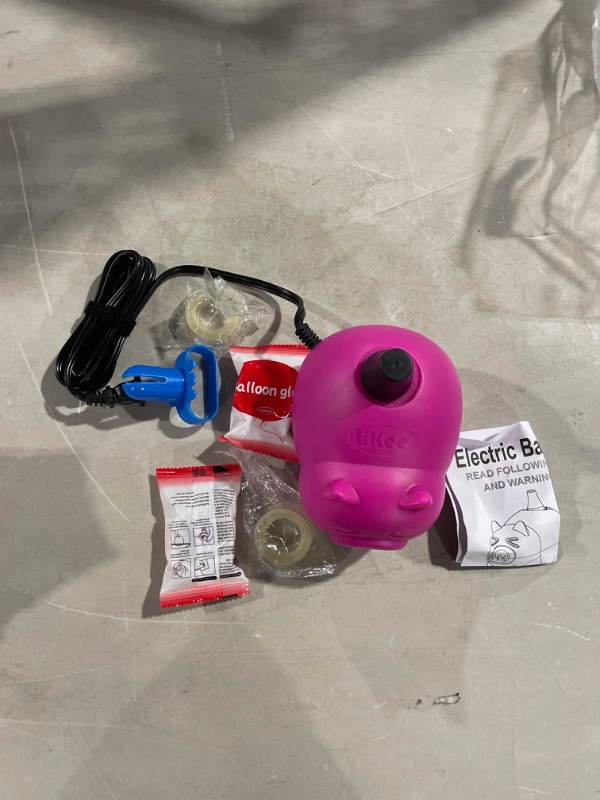 Photo 2 of LIKEE Electric Balloon Pump Portable Balloon Inflator Air Blower with Balloon Arch and Garland Kit for Party Decoration (Rose Red)