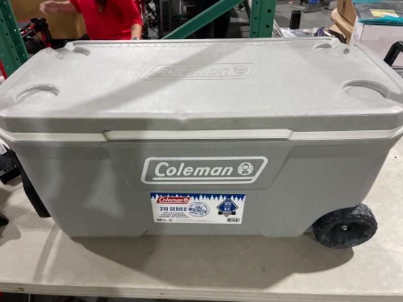 Photo 2 of Coleman Ice Chest | Coleman 316 Series Wheeled Hard Coolers Rock Gray 100 Quart Wheeled Coolers