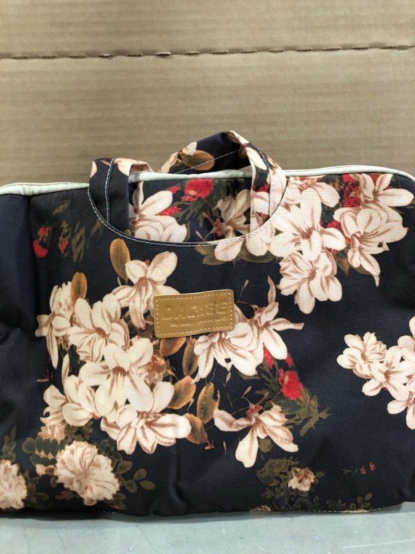 Photo 1 of DACHEE Beige Rose Pattern 15 inch Waterproof Laptop Shoulder Messenger Bag for 14 Inch to15.6 inch Laptop and MacBook Pro 15 Laptop Case