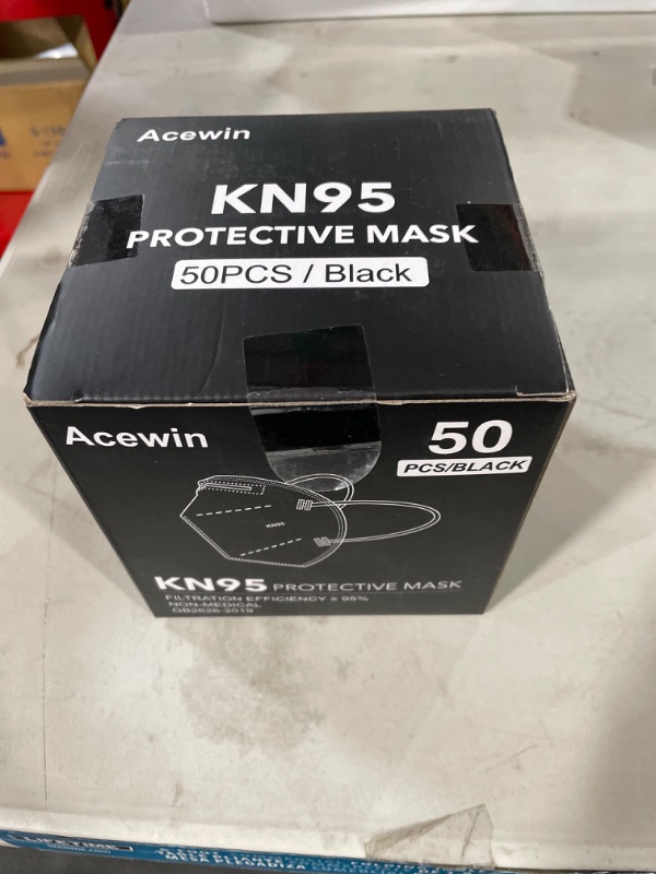 Photo 2 of Acewin KN95 Face Mask, 50 Pack Cup Dust Safety Face Masks, 5-Ply Breathable and Comfortable Safety Mask