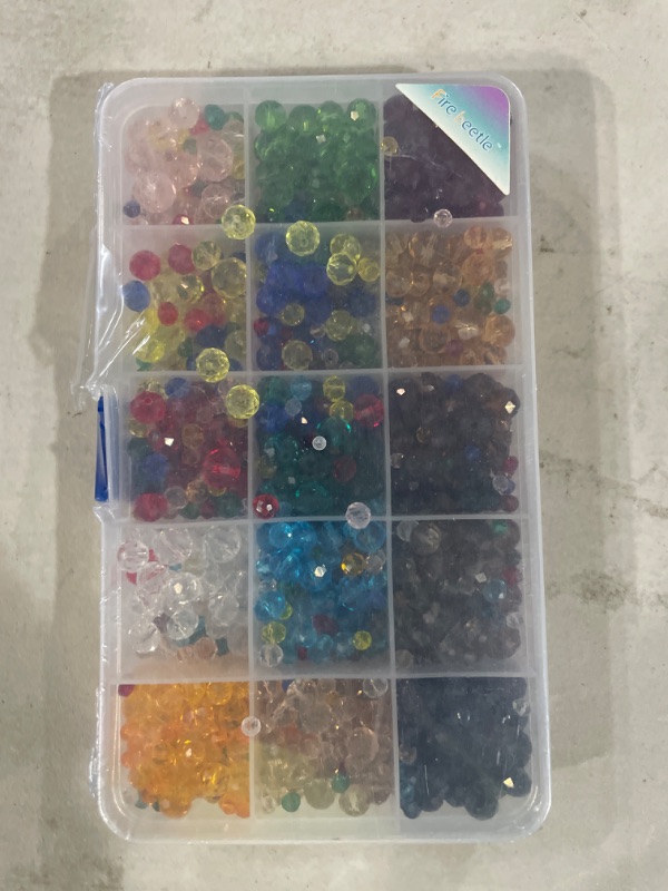 Photo 2 of 1305pcs Glass Beads Assorted Crystal Briolette Faceted Shape Spacer Colorful Loose Beads for  15 Colors 4mm 6mm 8mm 10mm Mixed 